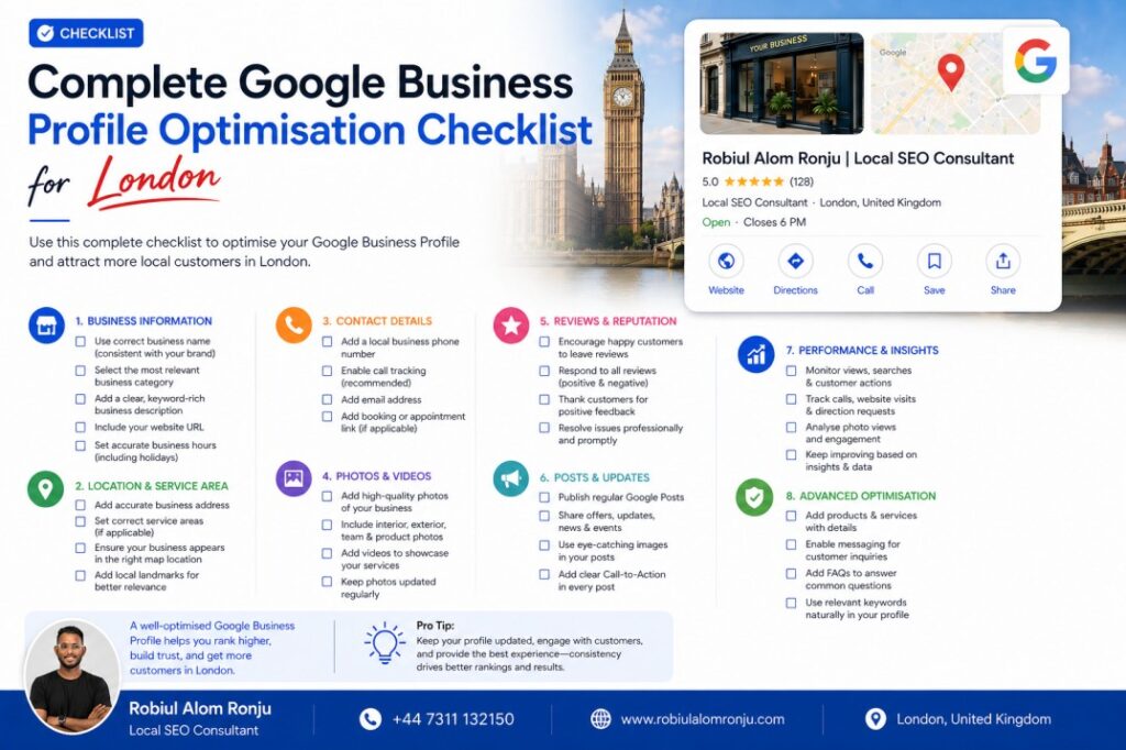 Complete Google Business Profile Optimisation Checklist for London